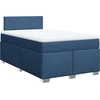 Image de vidaXL Lit boxspring avec matelas bleu 120x200 cm Tissu