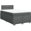 Image de vidaXL Lit boxspring avec matelas gris foncé 120x200 cm Tissu