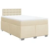 Image de vidaXL Lit Boxspring avec matelas Crème 120x200 cm Tissu