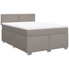 Image de vidaXL Lit boxspring avec matelas Taupe 140x190 cm Tissu