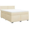 Image de vidaXL Lit boxspring avec matelas Crème 140x190 cm Tissu