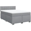 Image de vidaXL Lit boxspring avec matelas gris clair 140x190 cm Tissu