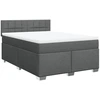 Image de vidaXL Lit boxspring avec matelas gris foncé 140x190 cm Tissu