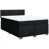 Image de vidaXL Lit boxspring avec matelas noir 140x190 cm Tissu