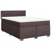 Image de vidaXL Lit boxspring avec matelas brun foncé 140x190 cm Tissu