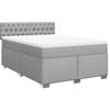 Image de vidaXL Lit boxspring avec matelas gris clair 140x190 cm Tissu