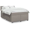 Image de vidaXL Lit boxspring avec matelas Taupe 140x190 cm Tissu