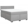 Image de vidaXL Lit boxspring avec matelas gris clair 140x190 cm Tissu