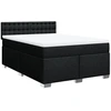 Image de vidaXL Lit boxspring avec matelas noir 140x190 cm Tissu