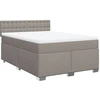 Image de vidaXL Lit boxspring avec matelas Taupe 140x190 cm Tissu