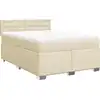Image de vidaXL Lit boxspring avec matelas Crème 140x190 cm Tissu