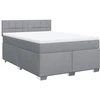 Image de vidaXL Lit boxspring avec matelas gris clair 140x200 cm Tissu