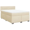 Image de vidaXL Lit boxspring avec matelas Crème 140x200 cm Tissu