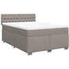Image de vidaXL Lit boxspring avec matelas Taupe 140x200 cm Tissu