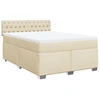Image de vidaXL Lit boxspring avec matelas Crème 140x200 cm Tissu