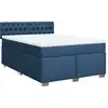 Image de vidaXL Lit boxspring avec matelas bleu 140x200 cm Tissu
