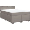 Image de vidaXL Lit boxspring avec matelas Taupe 140x200 cm Tissu