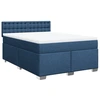 Image de vidaXL Lit boxspring avec matelas bleu 140x200 cm Tissu