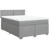 Image de vidaXL Lit boxspring avec matelas gris clair 160x200 cm Tissu