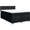 Image de vidaXL Lit boxspring avec matelas noir 160x200 cm Tissu