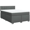 Image de vidaXL Lit boxspring avec matelas gris foncé 160x200 cm Tissu