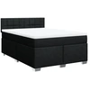 Image de vidaXL Lit boxspring avec matelas noir 160x200 cm Tissu