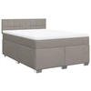 Image de vidaXL Lit boxspring avec matelas Taupe 160x200 cm Tissu