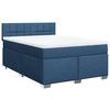 Image de vidaXL Lit boxspring avec matelas bleu 160x200 cm Tissu