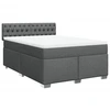 Image de vidaXL Lit boxspring avec matelas gris foncé 160x200 cm Tissu