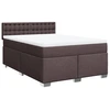 Image de vidaXL Lit boxspring avec matelas brun foncé 160x200 cm Tissu