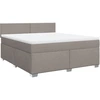 Image de vidaXL Lit boxspring avec matelas Taupe 180x200 cm Tissu