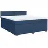 Image de vidaXL Lit boxspring avec matelas bleu 180x200 cm Tissu
