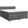 Image de vidaXL Lit boxspring avec matelas gris foncé 180x200 cm Tissu