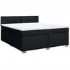 Image de vidaXL Lit boxspring avec matelas noir 180x200 cm Tissu