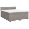 Image de vidaXL Lit boxspring avec matelas Taupe 180x200 cm Tissu