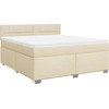Image de vidaXL Lit boxspring avec matelas Crème 180x200 cm Tissu