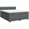 Image de vidaXL Lit boxspring avec matelas gris foncé 180x200 cm Tissu
