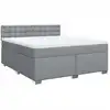 Image de vidaXL Lit boxspring avec matelas gris clair 180x200 cm Tissu