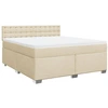 Image de vidaXL Lit boxspring avec matelas Crème 180x200 cm Tissu