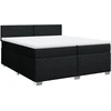 Image de vidaXL Lit boxspring avec matelas noir 200x200 cm tissu