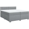 Image de vidaXL Lit boxspring avec matelas gris clair 200x200 cm Tissu