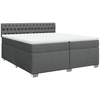 Image de vidaXL Lit boxspring avec matelas gris foncé 200x200 cm Tissu