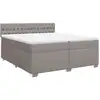 Image de vidaXL Lit boxspring avec matelas Taupe 200x200 cm Tissu