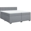 Image de vidaXL Lit boxspring avec matelas gris clair 200x200 cm Tissu