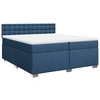 Image de vidaXL Lit boxspring avec matelas bleu 200x200 cm Tissu