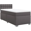 Image de vidaXL Lit boxspring avec matelas Gris 90x190 cm simili-cuir