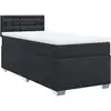 Image de vidaXL Lit boxspring avec matelas noir 90x200 cm similicuir