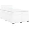 Image de vidaXL Lit boxspring avec matelas blanc 120x200 cm similicuir
