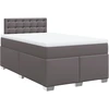 Image de vidaXL Lit Boxspring avec matelas Gris 120x200 cm Similicuir
