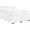 Image de vidaXL Lit boxspring avec matelas blanc 140x190 cm similicuir